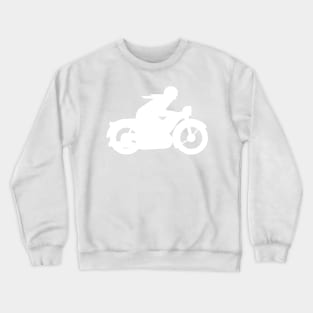 AWO Motorcycle Rider Silhouette (white) Crewneck Sweatshirt